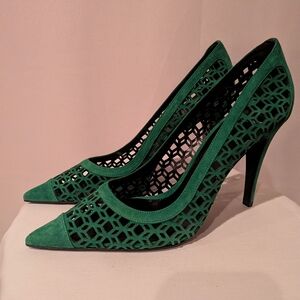 Pierre Hardy Elegant Green Suede Women's Heels